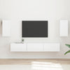 TV Cabinet Set 5 pcs High Gloss White Engineered Wood