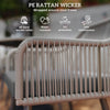 4 Seater Garden Dining Set, Rattan Garden Furniture with Cushions, Light Brown
