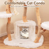 168 cm Tall Solid Wood Cat Tree Modern Wooden Cat Tower w/ Perch
