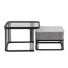 Square Nesting Coffee Table Set of 2 Stacking Side Tables with 2 Drawers Storage