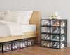 12 x Stackable Foldable Boxes Trainers Organiser Clear Plastic Shoe Storage Box
