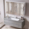 Double Door LED Bathroom Mirror Cabinet Cupboard With Side Shelves Wall Mounted