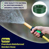 50M Garden Hose Pipe Reinforced Braided PVC Watering Hosepipe Reel Green 1/2"