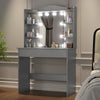 Dressing Table With Mirror Storage Makeup Desk Vanity Table Led Lights Bedroom