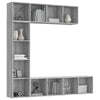 qohoio 3 Piece Book/TV Cabinet Set Grey Sonoma 180x30x180 ,Free Combination U8H8