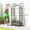 Raised Garden Bed with Arch Trellis, Raised Bed for Garden on Wheels