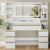 Dressing Table With Led Mirror Drawers Set Makeup Desk Vanity Table Lights