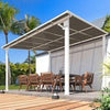 Aluminium Lean-To Gazebo, Wall-Mounted Hardtop Roof Pergola for Garden & Patio