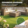 2pcs Artificial Grass Turf with Self-draining Fake Grass Mat 1m x 4m