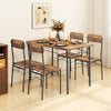 COSTWAY 5-Piece Industrial Kitchen Furniture Dining Table Set for 4-Coffee