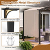 305 x 242 cm Retractable Pergola Large Garden Pergola with Sun Shade Beige
