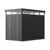 Galvanised Metal Garden Shed Outdoor Tool Storage House with Lockable Door Black