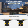 Extendable Round Dining Table 118(158) cm Kitchen Oval Dining Table with Storage