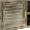 TV Cabinet Solid Wood Grey with Brass 110x30x48 Z3P3