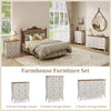 Freestanding Dresser Chest of Drawers 7-Drawer Cabinet w/4 Big Drawers-Grey