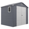8 x 6ft Garden Shed Storage w/ Foundation Kit, Vents, Grey