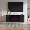 Living Room TV Stand with Electric Fireplace Fire LED Flame Heating Cabinet Unit