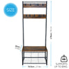Coat Rack Stand with Shoe Storage Bench 9 Hooks Rustic 2 Colours Entrance Hall