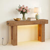 Farmhouse Console Table w/ Sensor Light&Charging Station Narrow Entryway Sofa