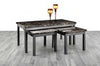 Lucy (2+1) Coffee With 2 Side Tables MDF Wooden Marble Effect Nest Marble Look
