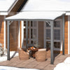 2.4x3 m Lean to Gazebo Outdoor Metal Harodtop Wall-Mounted Heavy Duty Pergolas