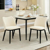 2-Piece Dining Chairs w/ Linen or Velvet Padded Seats, Wood Legs+High Back