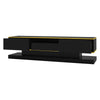 TV Stand Cabinet 180cm w/ LED Lights, 3 Drawers Storage Modern High Gloss Black