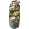 Garden Water Feature, Outdoor Water Fountain with LED Lights and Pump