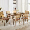Rattan Back Dining Chairs Set of 1 2 Mid-Century Modern Kitchen Chairs for Home