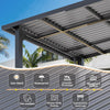 3x3m Aluminium Lean-to Gazebo, Wall-Mounted Iron Hardtop Roof Pergola