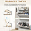 Slim Shoe Storage Cabinet with 2 Flip Drawers for Entryway, White