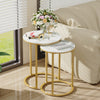 Set of 2 Luxury Accent End Side Table Minimalist Round Coffee Tables Living Room
