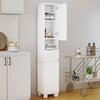 White Slimline Bathroom Tallboy Free Standing Cabinet Tall Storage Cupboard Rvse