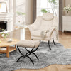 Comfy Armchair with Footstool, Lazy Chair with Footstool Accent Sofa Chair