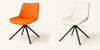 2 x Swivel Dining Chairs Matt PU Leather Padded Seat Dining Room Chair Modern
