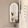 Arched LED Bathroom Mirror Cabinet LED Lights Metal Framed Wall Mounted Corner