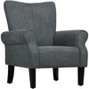 Upholstered Modern Accent Chair, Armchair with Wood Legs, Grey