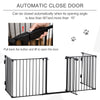 PawHut Pet Safety Gate 5 Panels Playpen Metal Fence w/ Walk Through Door - Black