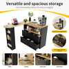 Kitchen Island Extendable Dining Table with Storage Cabinet Bar Bistro Table