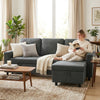 3 Seater Corner Sofa Bed w/ Storage Convertible Pull Out Sofa Bed