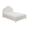 Cream Boucle Double Ottoman Bed with Legs and Scalloped Headboard - Roma RMA005D