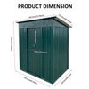 6 x 4 FT Garden Shed Storage Shed Waterproof with Foundation Kit & Vents, Green