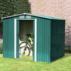 8x8 FT Peak Roof Steel Storage Shed, Pre-drilled Steel Panels, Outdoor Tool Shed
