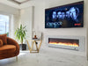 2025 72 INCH WIDE LED FLAMES BLACK/GREY GLASS WALL FLUSHED INSET ELECTRIC FIRE