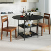 120 CM Round Dining Table Mid-Century Modern Kitchen Table for 4-6