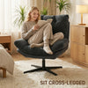 Accent Chair with Footstool, Modern Swivel Lounge Chair, Refurbished