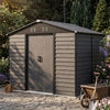 10x6FT Garden Shed Metal Apex Roof Outdoor Storage XL House With Free Foundation