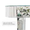 Elegant Glass Entryway Silver Console Table w/ Sturdy Square Mirrored Glass Legs