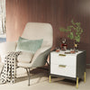 White Grey Chest of Drawers Storage Cabinet Bedside Table Rectangular Nightstand