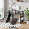 120CM Computer Desk with 4 Fabric Drawers, Gaming Desk with Power Outlets,